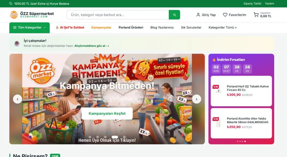 ozzmarket.com ana sayfası